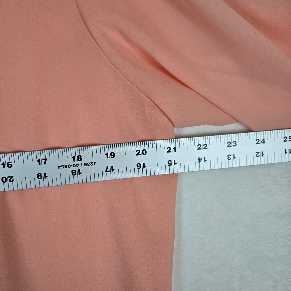 Diane Von Furstenberg Peach Blouse Womens Size 12 Top Flowy Button Up 0839 - Picture 6 of 8